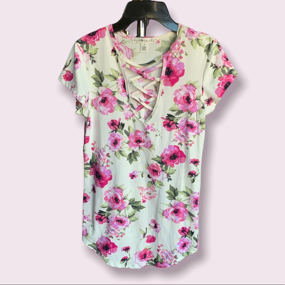 Eye candy women’s floral top size medium